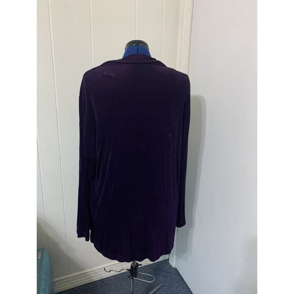Chico's Travelers Cardigan and Tank Set Size 16/XL Purple Slinky Knit Packable - Picture 2 of 13